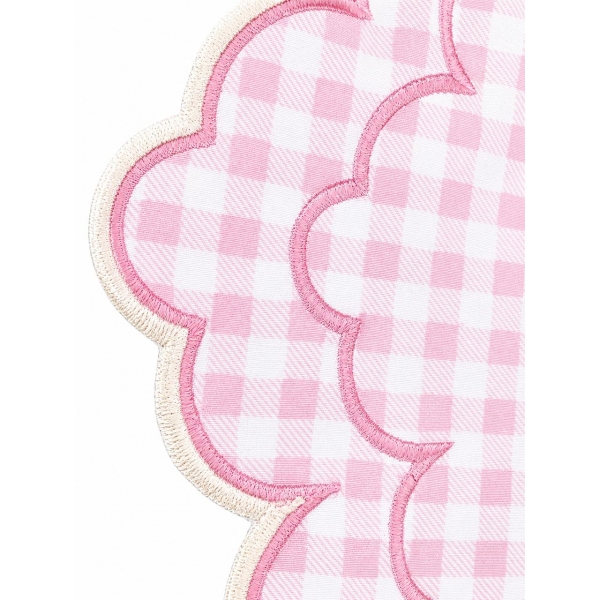 Lugar Americano Impermeável Quadriculado Rosa