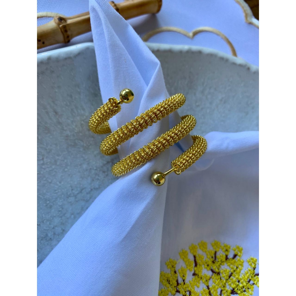 Porta Guardanapo Espiral Dourado