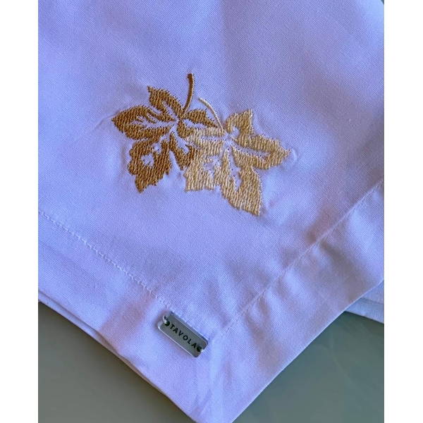 Guardanapo de Algodão Bordado Folhas