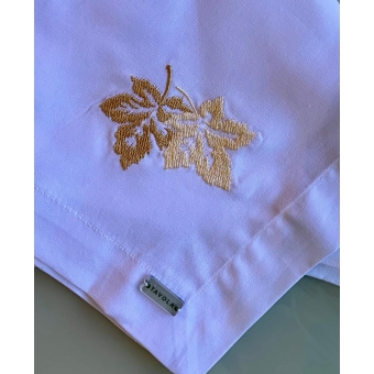 Guardanapo de Algodão Bordado Folhas