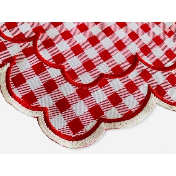 Lugar Americano Impermeável Quadriculado Vermelho