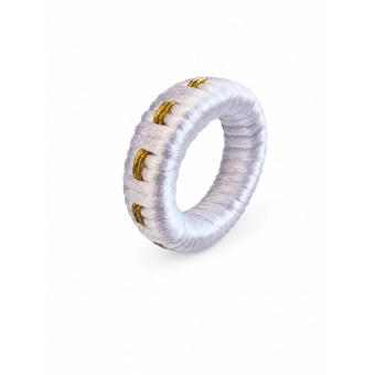 Porta Guardanapo Argola Branco e Dourado